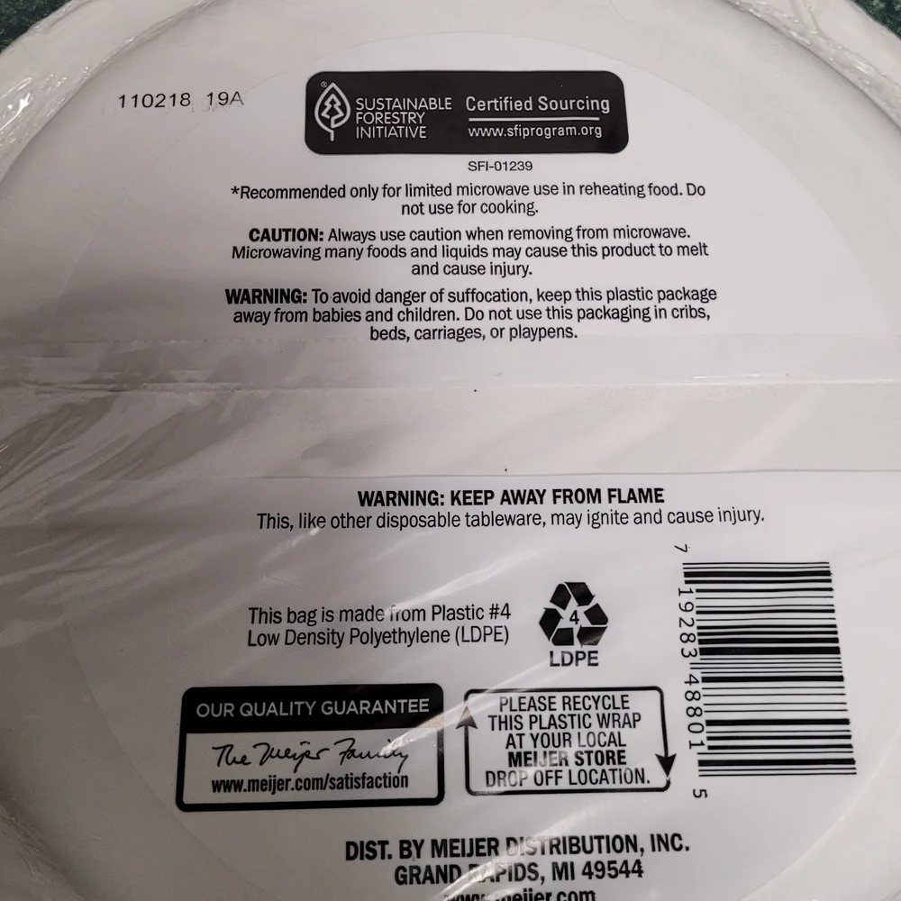 Meijer Ultra Paper Plates - Red, Green, and Gray Dots